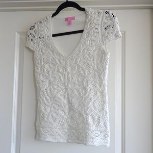 Lily Pulitzer size XS white crochet top